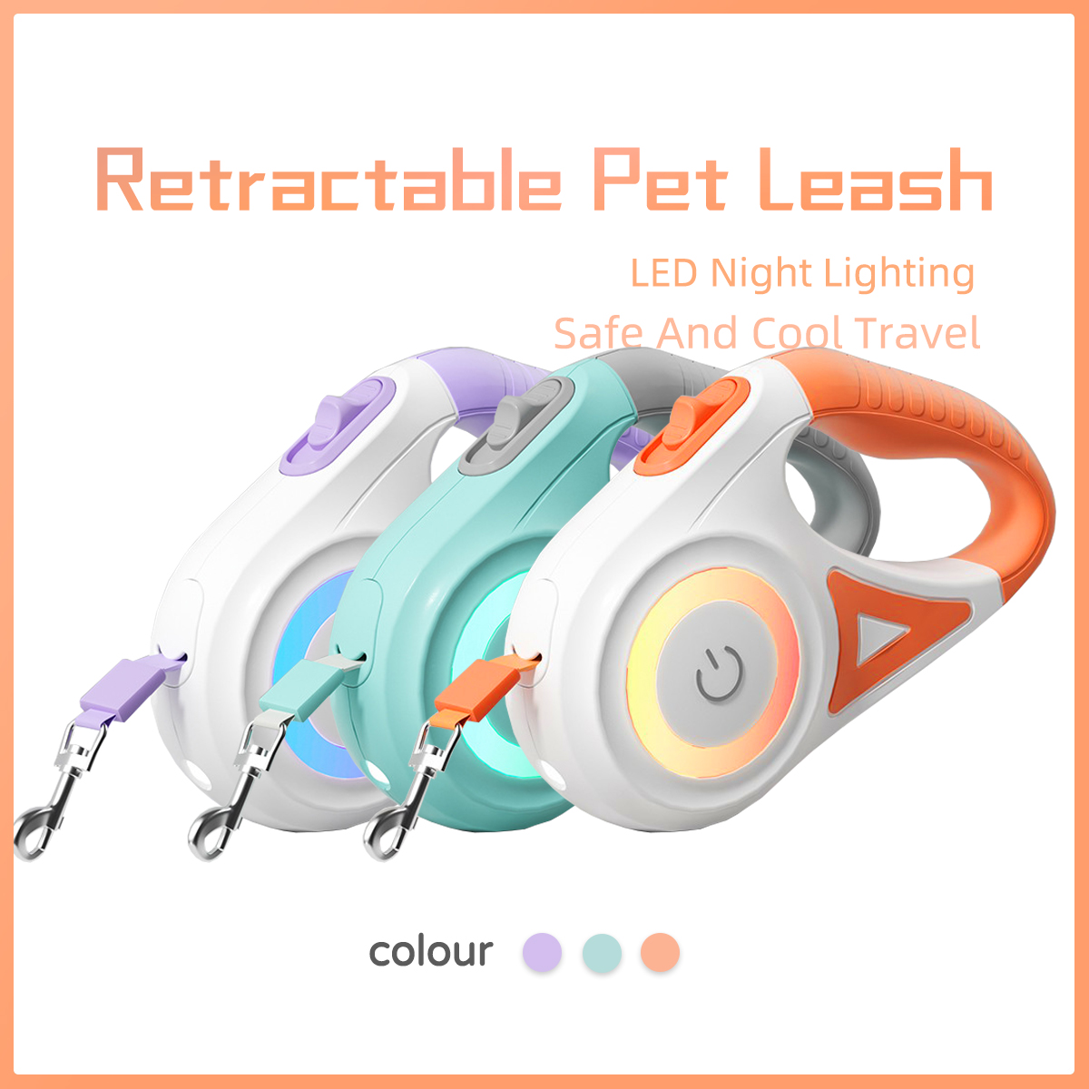 Dog Leash Retractable Leash And Dog Collar Spotlight Automatic Pet Dog Cat Traction Rope For Small Medium Dogs Pet Product — view 11