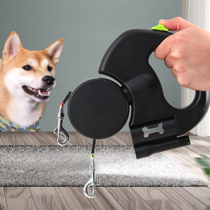 Retractable Dog Leash For Small Dogs Reflective Dual Pet Leash Lead 360 Swivel No Double Dog Walking Leash With Lights Pet Products — view 14