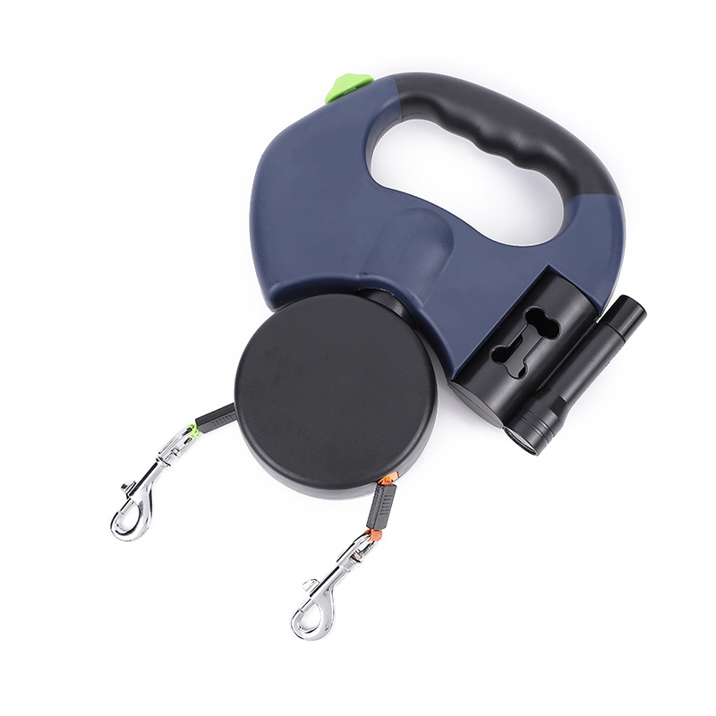 Retractable Dog Leash For Small Dogs Reflective Dual Pet Leash Lead 360 Swivel No Double Dog Walking Leash With Lights Pet Products — view 3