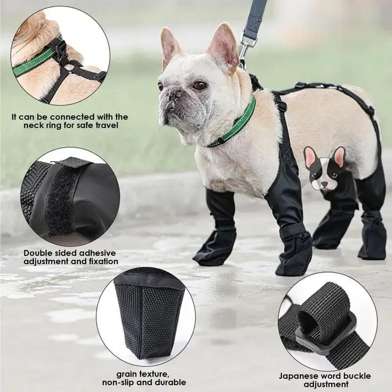 Waterproof Dog Shoes Adjustable Dog Boots Pet Breathbale Shoes For Outdoor Walking Soft French Dog Shoes Pets Paws Protector Pet Products — view 8