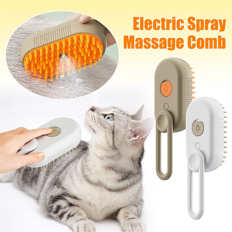 Cat Steam Brush Steamy Dog Brush 3 In 1 Electric Spray Cat Hair Brushes For Massage Pet Grooming Comb Hair Removal Combs Pet Products — view 10