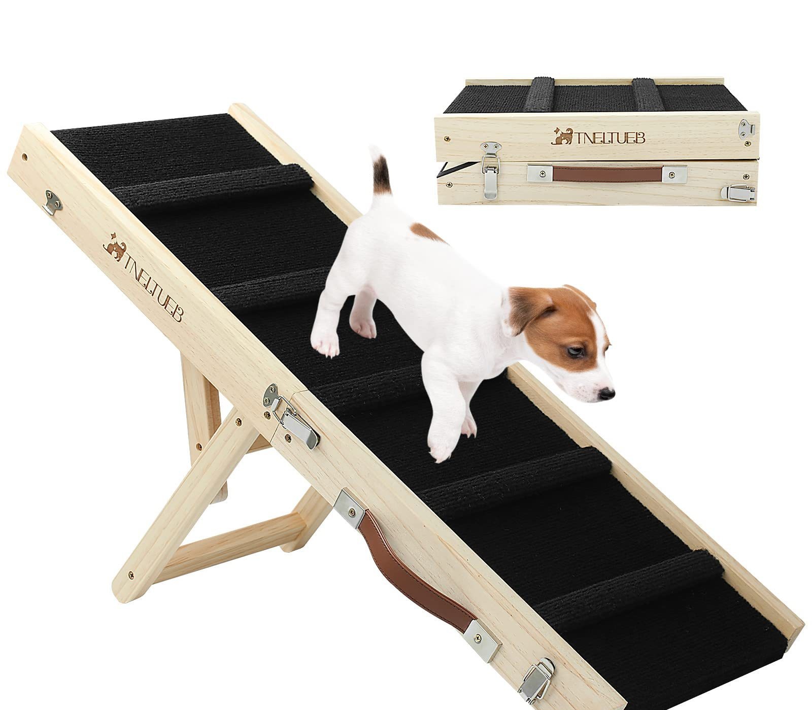 Wooden Adjustable Pet Dog Ladder Foldable Portable Non-slip Ramp — view 4