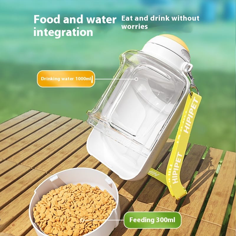 2 In 1 Dog Large Capacity Pets Out Drinking Pot Cat Water Dispenser Portable Water Cup Water And Food Integrated Bowl Pet Products — view 13