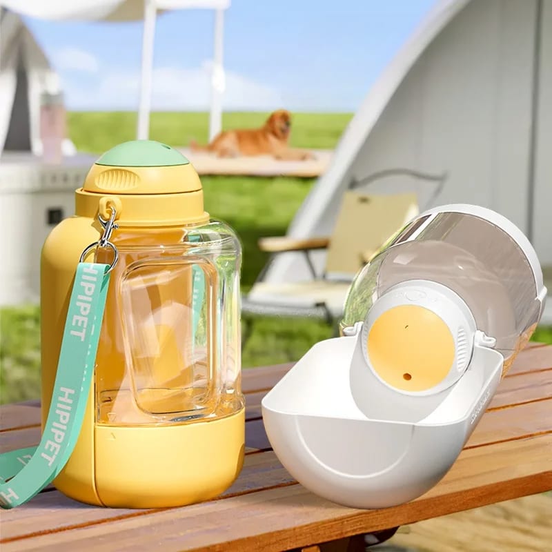 2 In 1 Dog Large Capacity Pets Out Drinking Pot Cat Water Dispenser Portable Water Cup Water And Food Integrated Bowl Pet Products — view 3