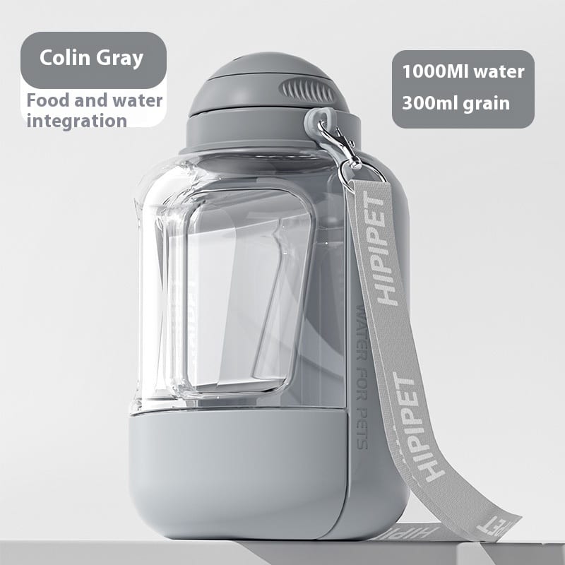 2 In 1 Dog Large Capacity Pets Out Drinking Pot Cat Water Dispenser Portable Water Cup Water And Food Integrated Bowl Pet Products — view 5