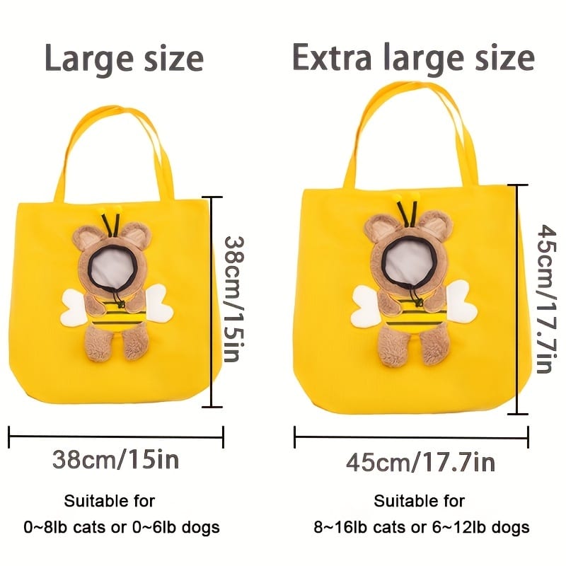 Little Bee Design Cat Dog Carrier Bags Portable Breathable Bag Soft Pet Carriers With Safety Zippers Outgoing Travel Pets Handbag — view 10