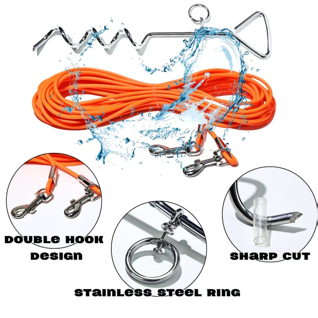Ground Stake Fixed Dog Leash Allows Your Beloved Dog To Play More Freely — view 2