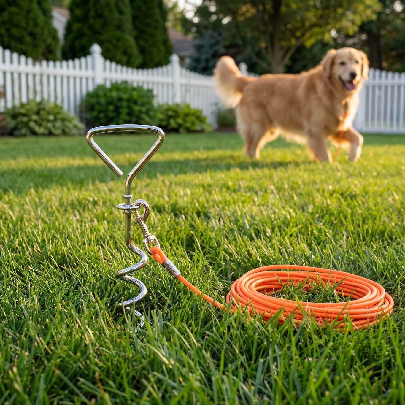Ground Stake Fixed Dog Leash Allows Your Beloved Dog To Play More Freely — view 7