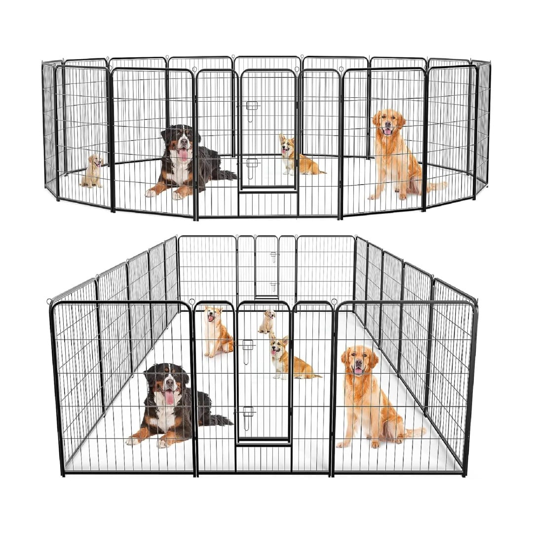 Dog Playpen, 40 Inch 16 Panels Puppy Playpen, Dog Exercise Pen For Large  Medium  Small Dogs, Foldable Dog Pen With Doors For RV, Camping, Yard — view 12