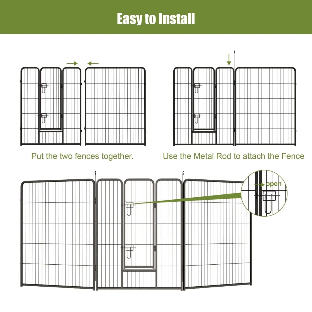 Dog Playpen, 40 Inch 16 Panels Puppy Playpen, Dog Exercise Pen For Large  Medium  Small Dogs, Foldable Dog Pen With Doors For RV, Camping, Yard — view 15