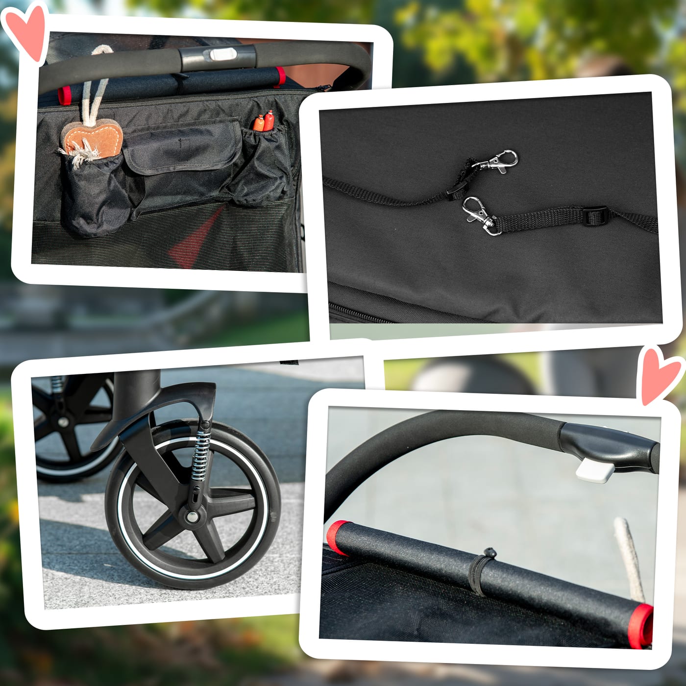 One-Click Foldable Dog Stroller for M, L Dogs, Pet Stroller, Black — view 5