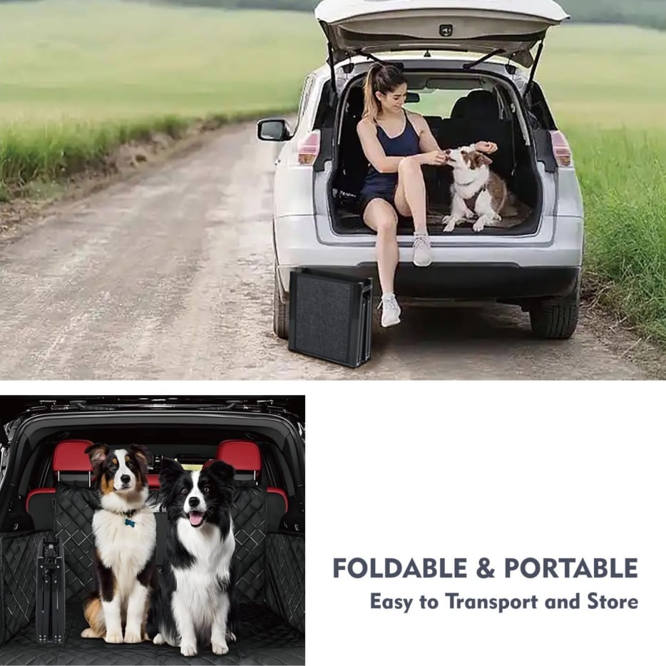 Dog Ramp For Car 65inchX17.2inch Large Folding Pet Stair Ramps For Truck, SUV, With Non-Slip Surface, Up To 250LBS, Outdoor Dog Car Ramp For Medium & Large Dogs, Portable Pet Steps — view 10
