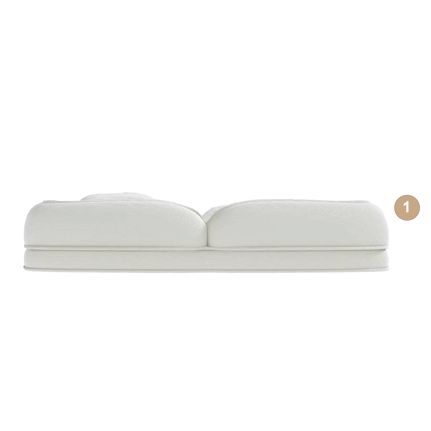 Upholstered  Human Dog Bed For Adults And Pets, Foldable Lazy Sofa Bed With 5 Adjustable Position, Includes 2 Soft Pillows For Bedroom, Living Room, Reading Corner Off White — view 2