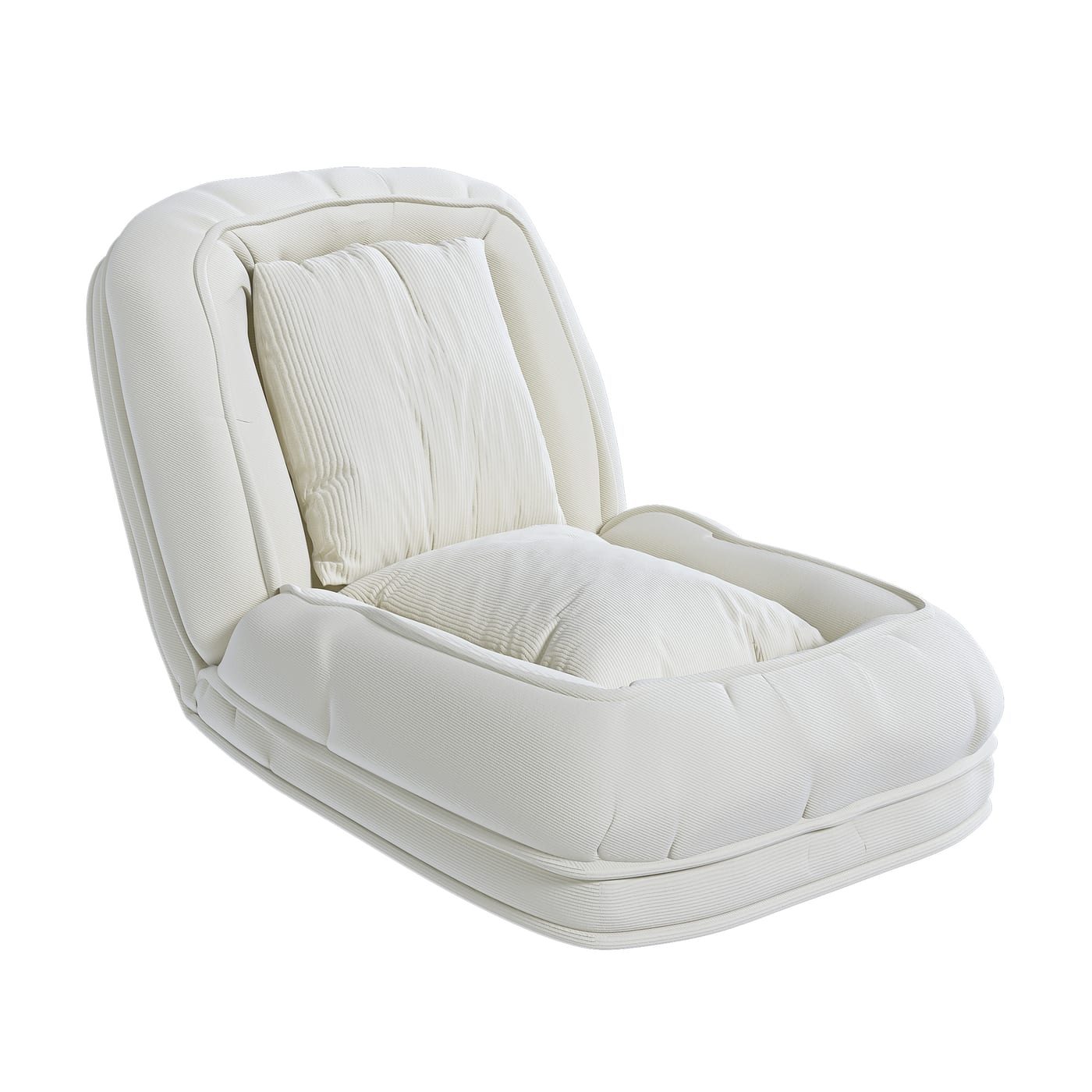 Upholstered  Human Dog Bed For Adults And Pets, Foldable Lazy Sofa Bed With 5 Adjustable Position, Includes 2 Soft Pillows For Bedroom, Living Room, Reading Corner Off White — view 4