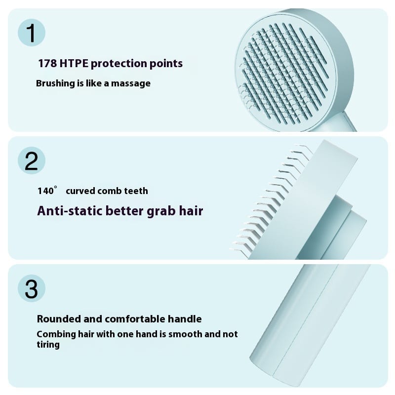 Pet Needle Comb Hair Remover Brush Dog And Cat Pet Comb Self Cleaning Massage Brushes Grooming Supplies — view 7