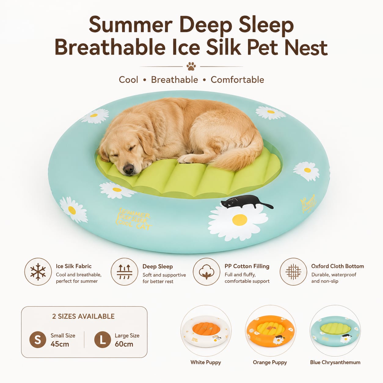 Summer Deep Sleep Breathable Ice Silk Pet Nest — view 3