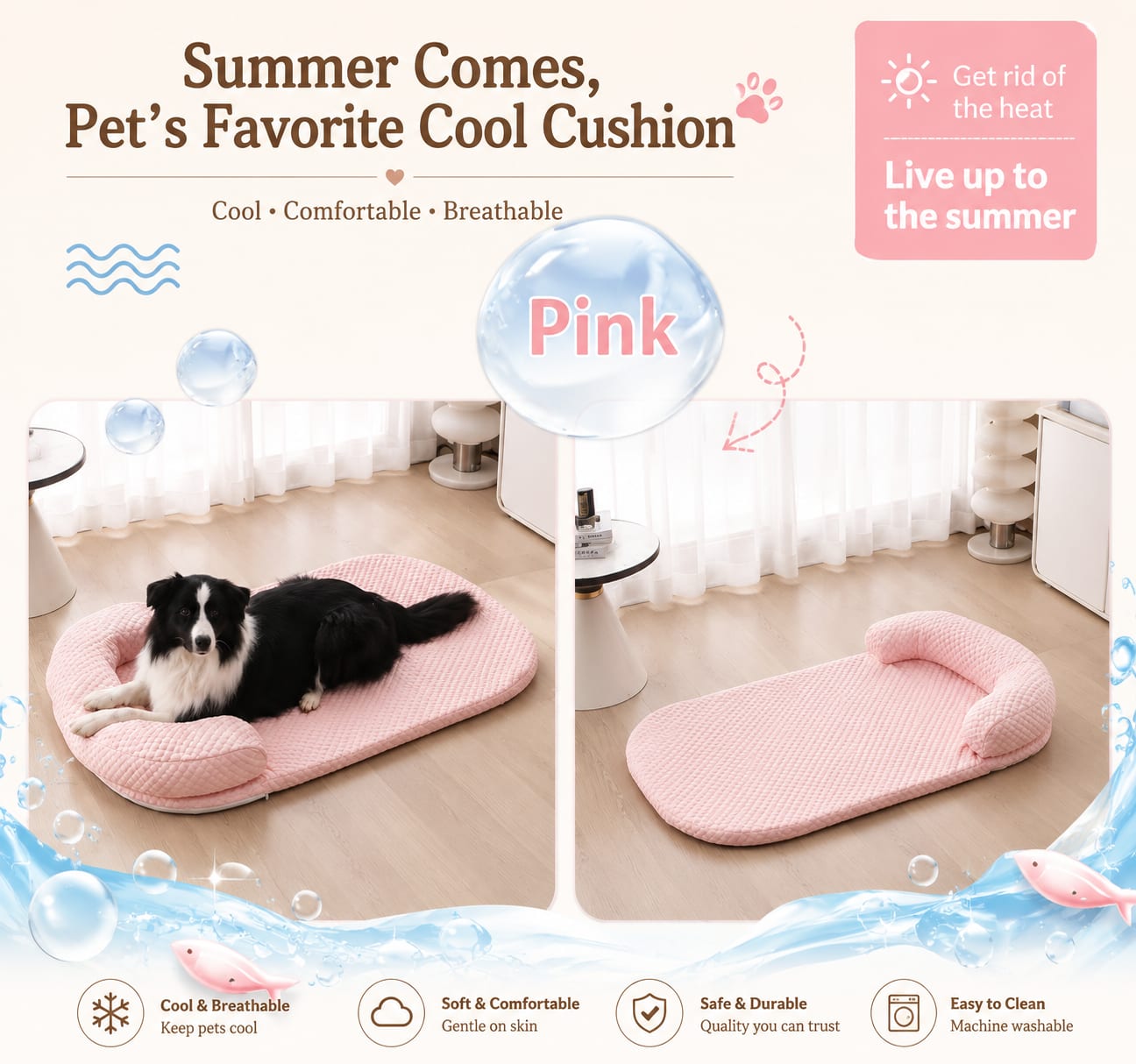 Pet Cooling Mat Kennel Summer Ice Peas Breathable Cool Pet Mat — view 4