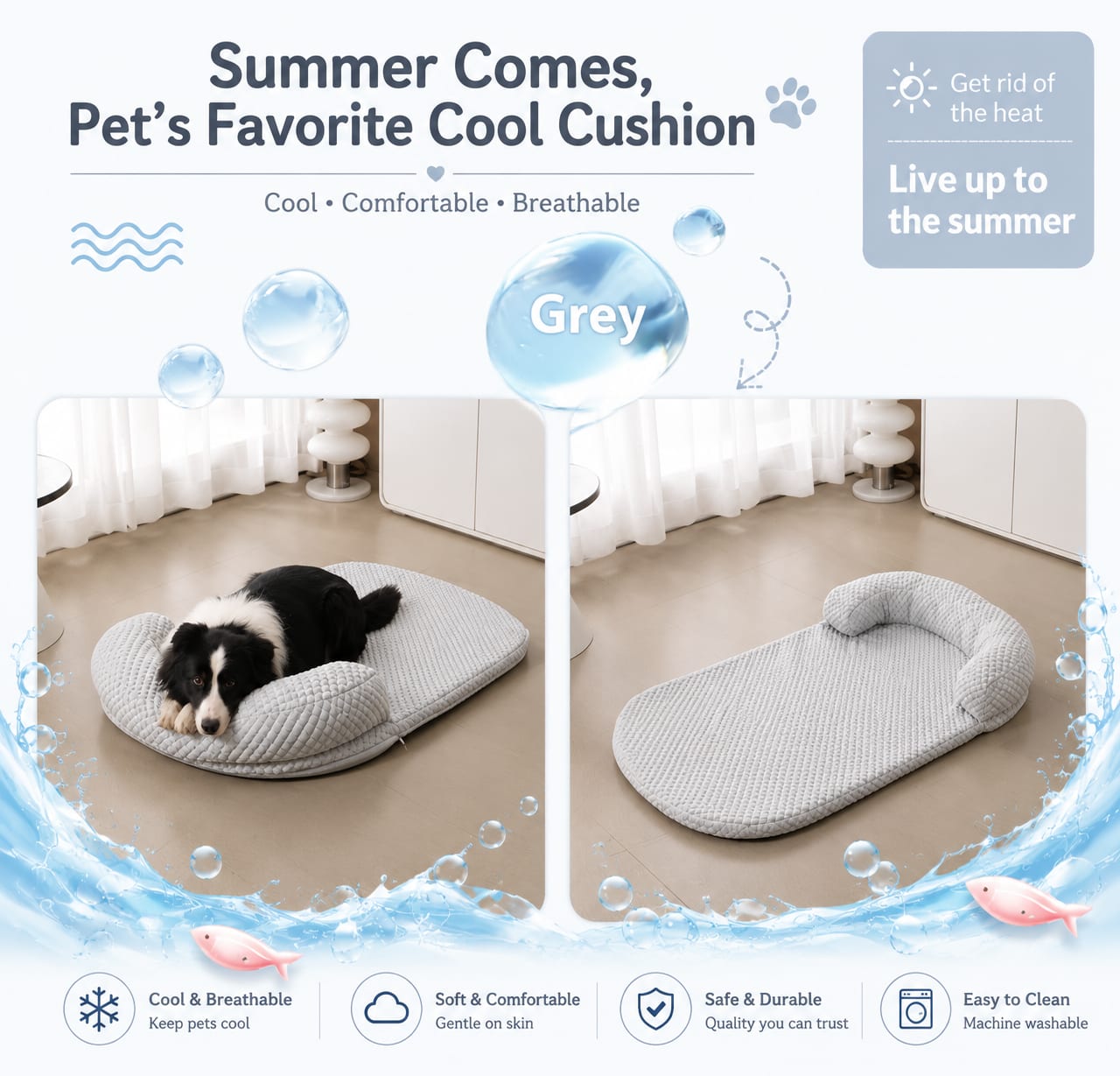 Pet Cooling Mat Kennel Summer Ice Peas Breathable Cool Pet Mat — view 10
