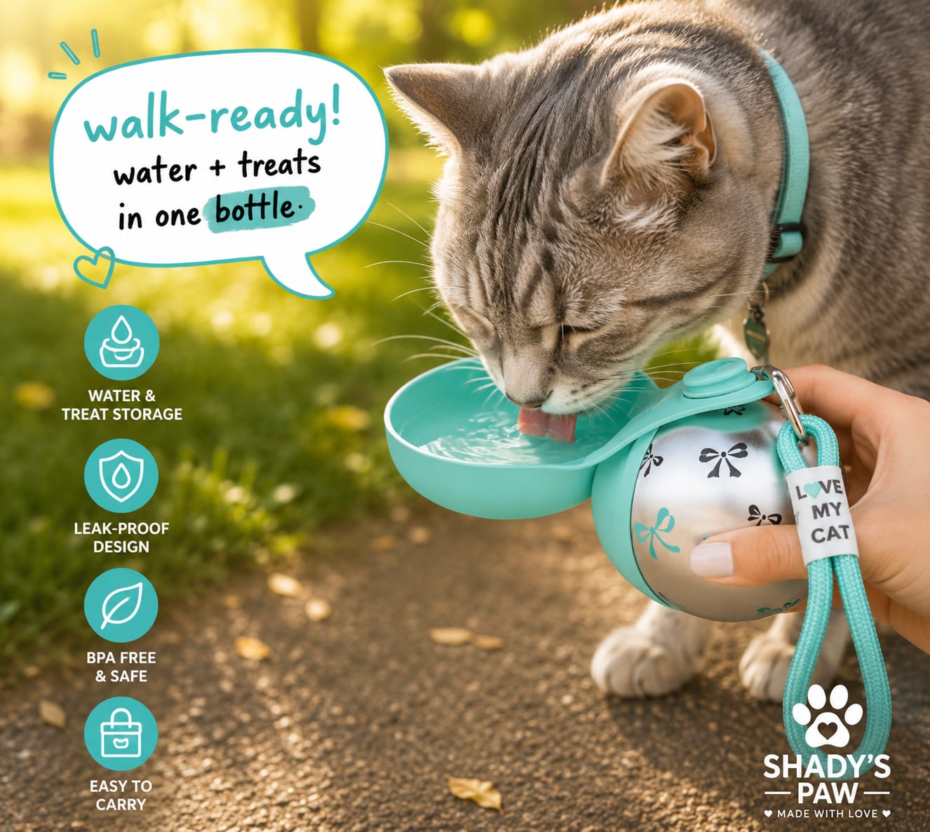 Portable Stainless Steel Dog Water Bottle – Travel Water Dispenser with Built-In Bowl — view 5