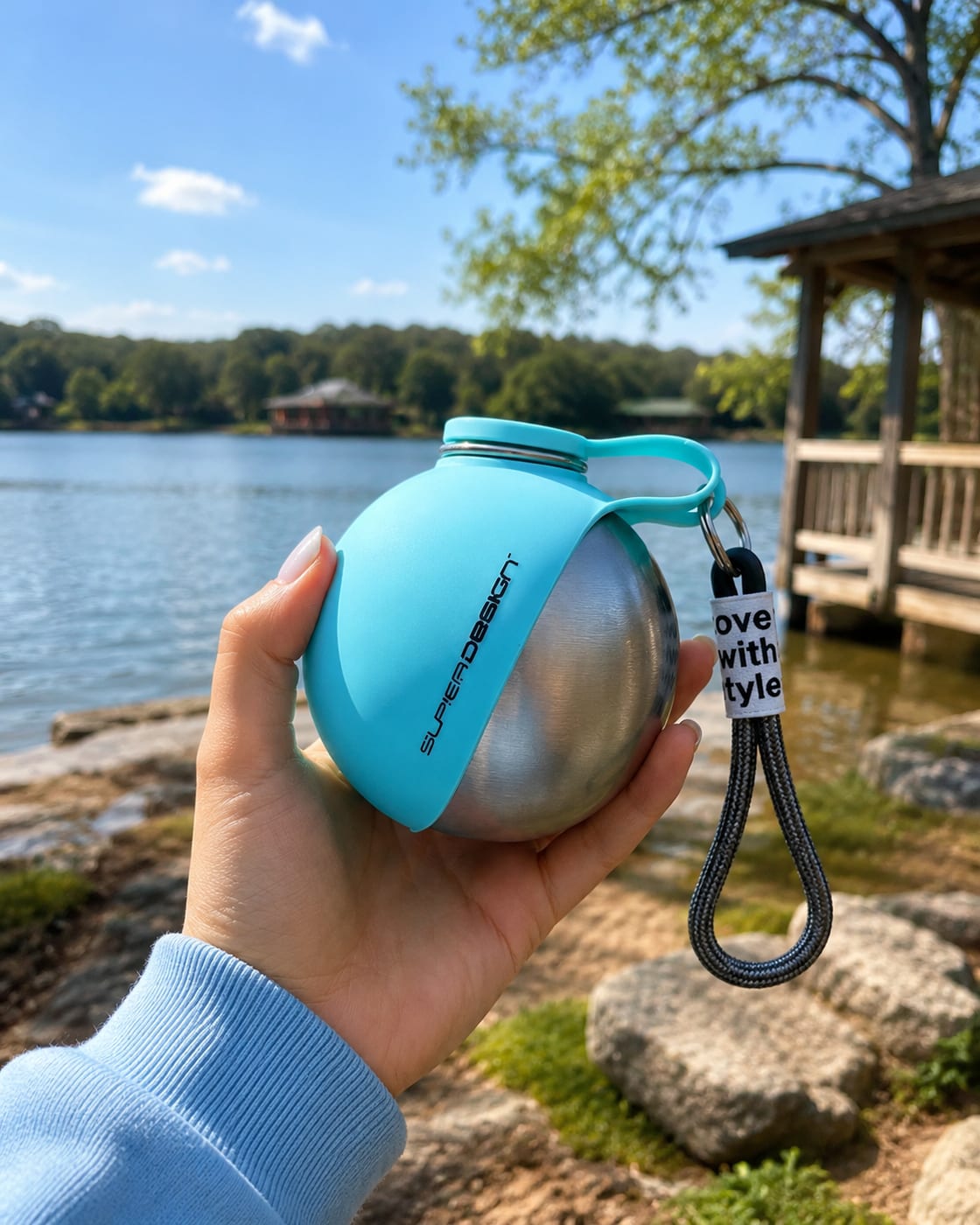 Portable Stainless Steel Dog Water Bottle – Travel Water Dispenser with Built-In Bowl — view 8