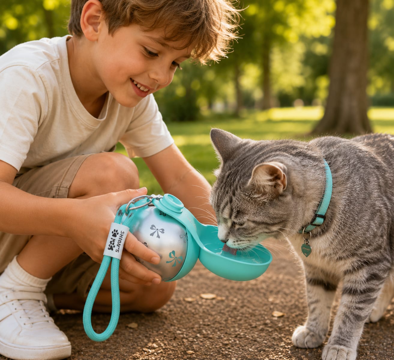 Portable Stainless Steel Dog Water Bottle – Travel Water Dispenser with Built-In Bowl — view 6