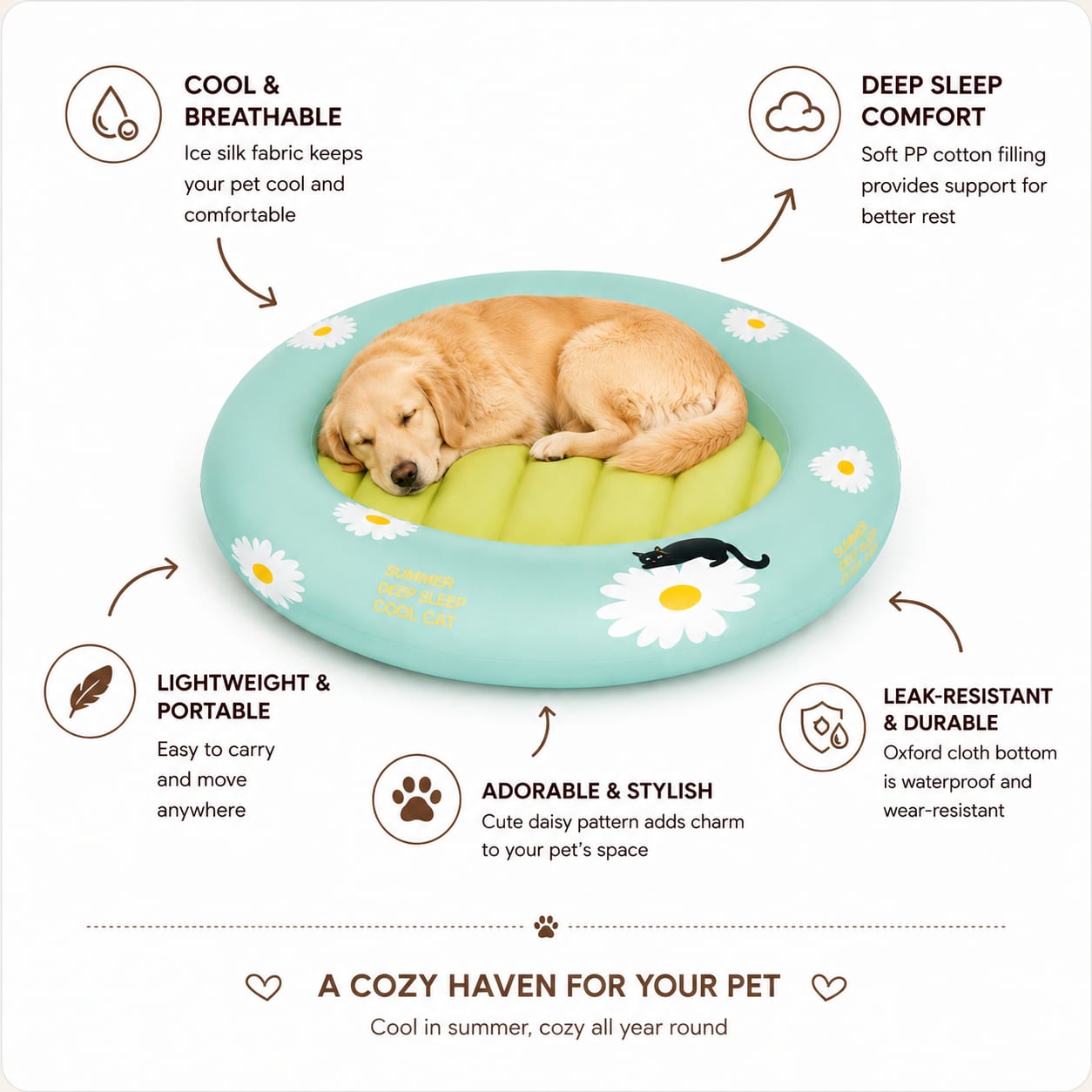 Summer Deep Sleep Breathable Ice Silk Pet Nest